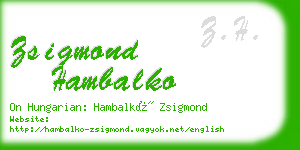 zsigmond hambalko business card